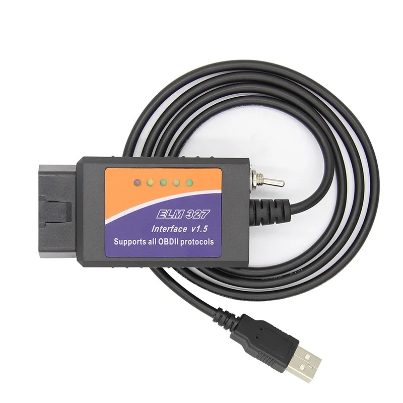 ELM327 V1.5 PIC18F25K80 для FORScan ELM327 USB для Ford Forscan foccus ELM327 V1.5 USB переключатель OBD2 автомобильный диагностический сканер инструмент - Цвет: Черный