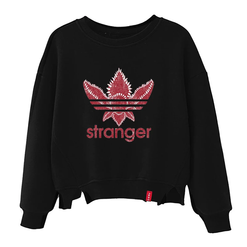 Черная Толстовка для женщин kpop, негабаритная толстовка с принтом kawaii harajuku sweat femme, женская осенняя одежда