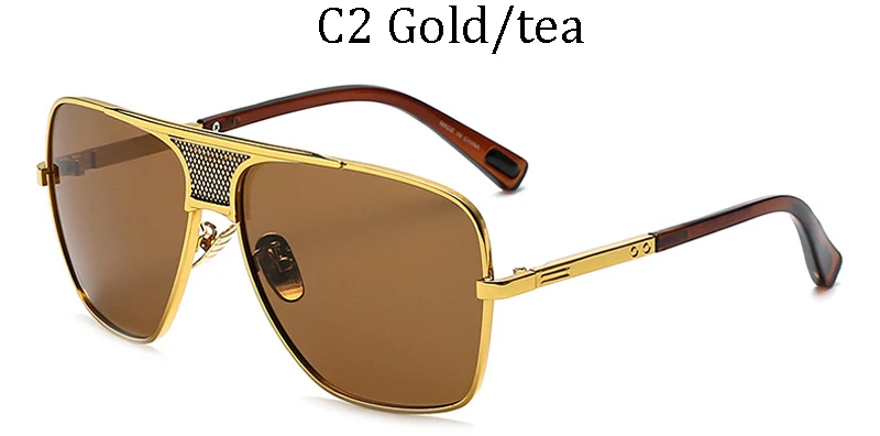 AOZE Модные металлические градиентные квадратные оправы мужские солнцезащитные очки фирменный дизайн вождения солнцезащитные очки Винтажные Солнцезащитные очки oculos de sol - Цвет линз: 96918 C2