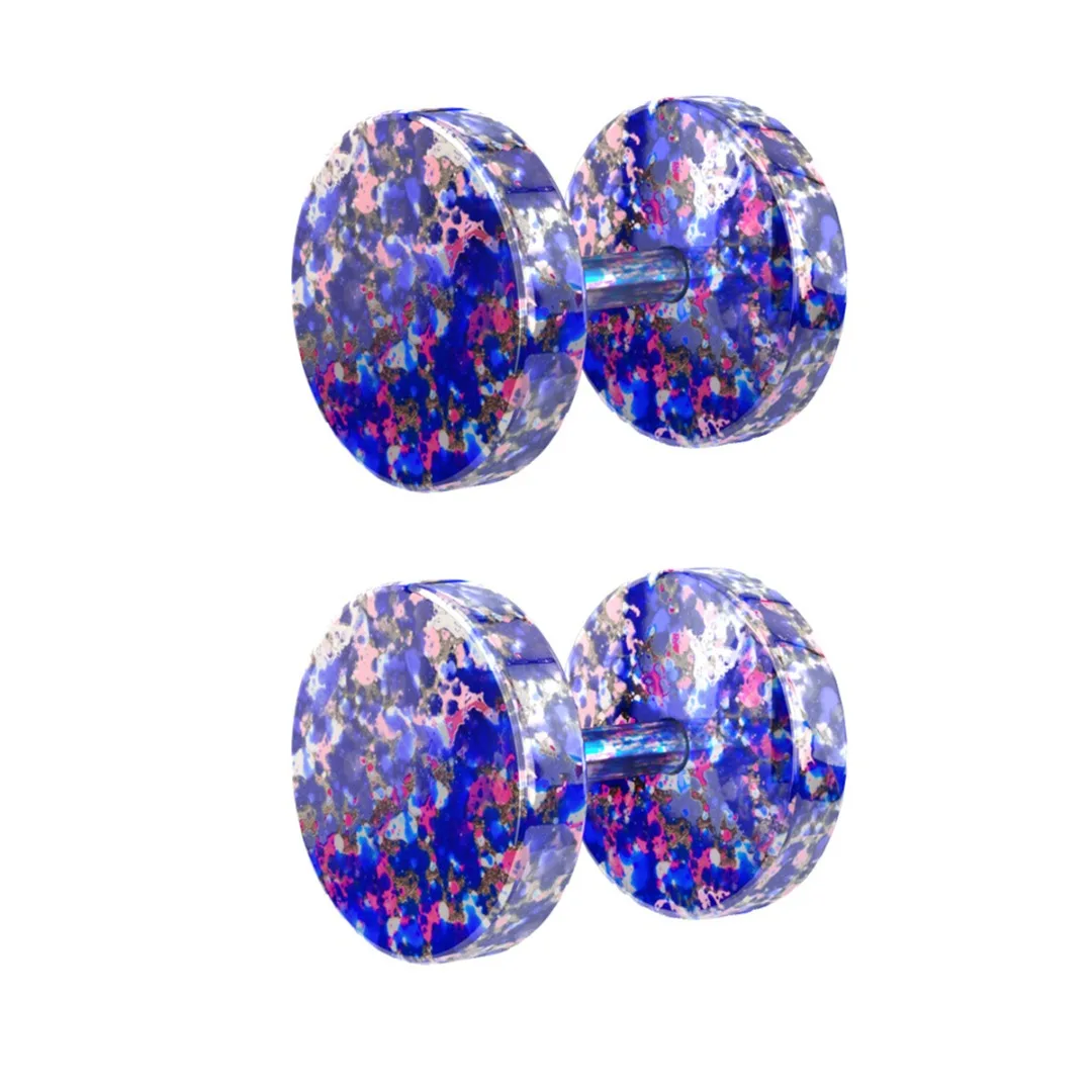 1pair Colorful Fake Plugs Stainless Steel Studs Earrings Fake Gauge Faux Tunnels Earring Ear Piercing For Women Men Body Jewelry