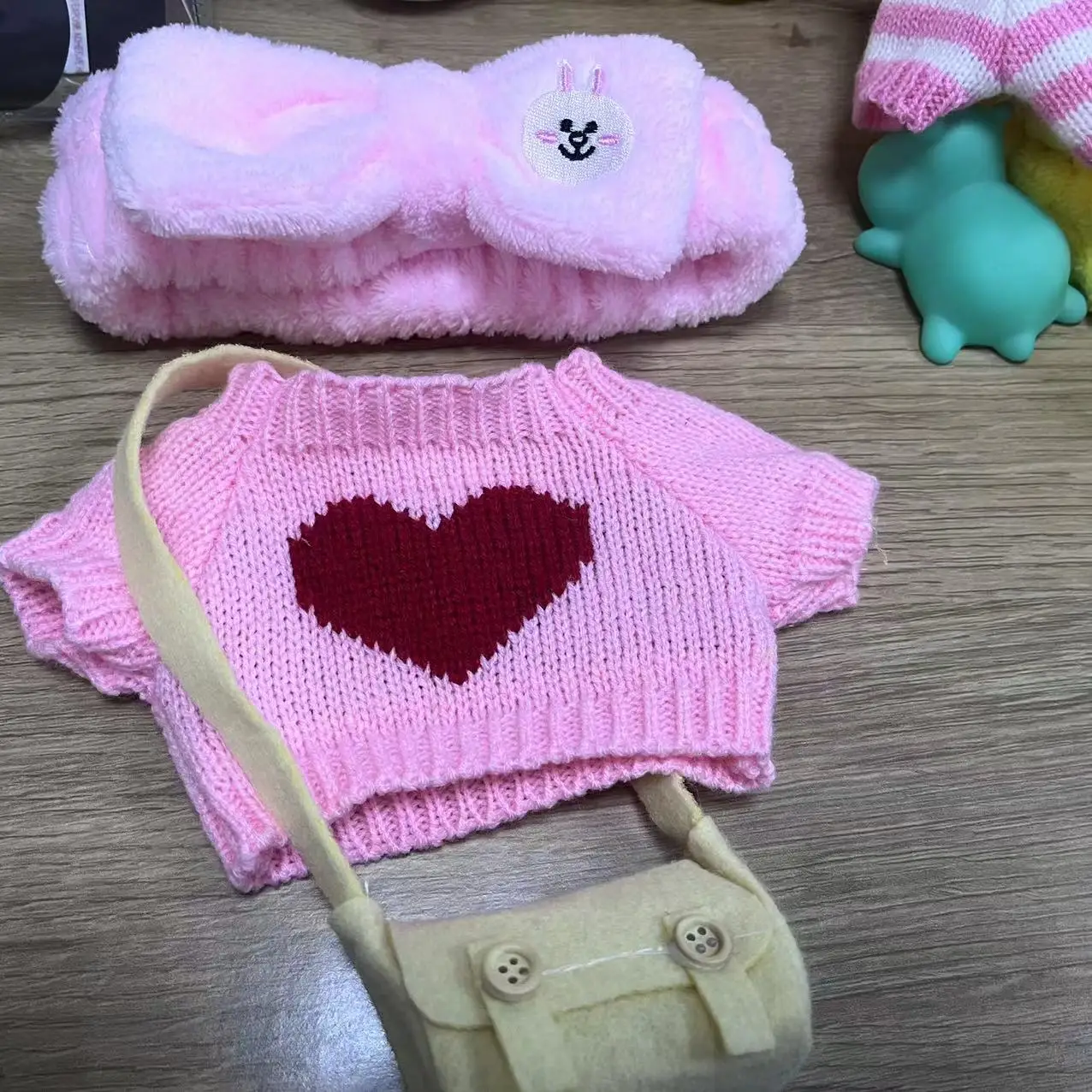 1set Clothes Suit Exquisite Soft Knitted Sweater DIY Accessories For 30cm Kawaii Yellow Duck Lalafanfan Plush Toys Stuffed Dolls 2