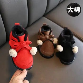 

2020 new winter kids fashion snow boots thick children cotton sneakers warm plush soft bottom baby girl winter ski boots baby