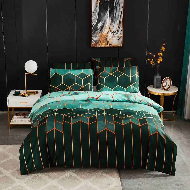 Grace Feuilles Housse de Couette Taie d/'oreiller Moderne Literie Simple Double Super King
