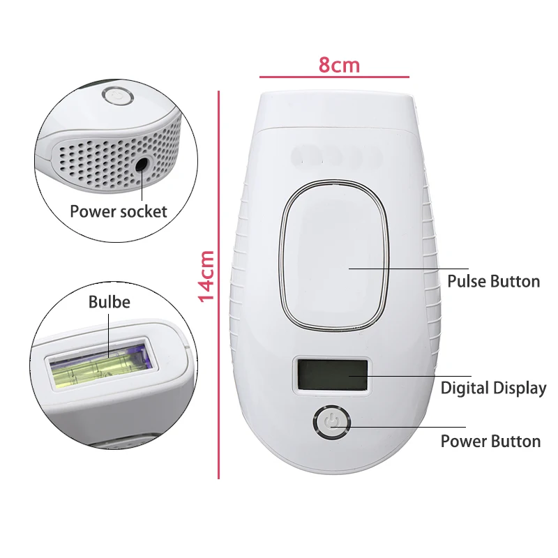 US Plug Epilator Female Facial Epilator Hair Removal Device Hair Removal Liquid Crystal Display Photon Painless Hair Removal Bod