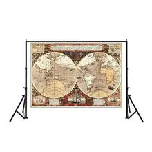 Póster Vintage decoración estudiante escuela enseñanza estilística geografía atlas ciencia ficción película mapa del tesoro no tejido