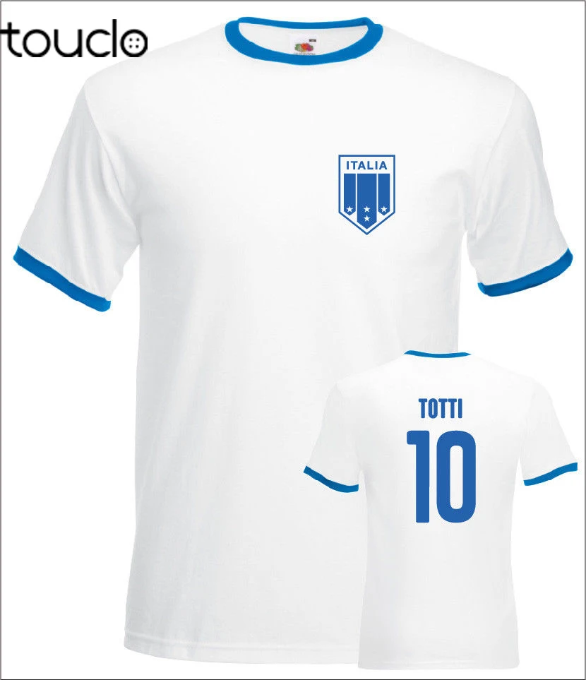 Totti Italy No.10 team новинка одежда для фитнеса с коротким рукавом мужские топы ретро