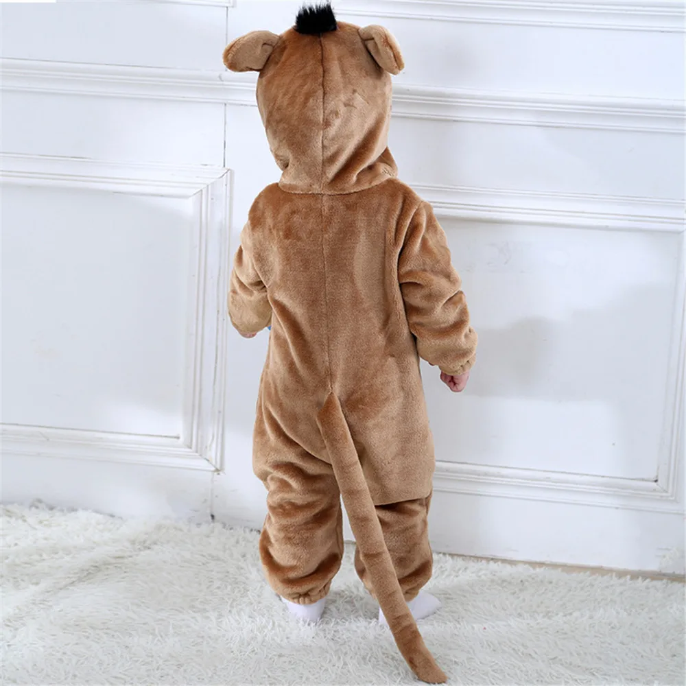 Animal Monkey Kigurumi Baby Winter Wear Festival Costume 1-3 Years Children Kid Cosplay Suit Funny Animal Onepiece Fantasia