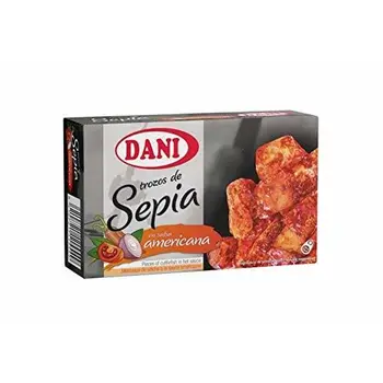 

Trozos de sepia en salsa americana lata 68 g neto escurrido