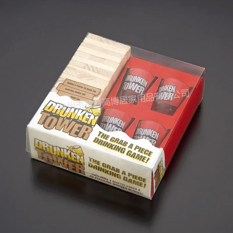 

Wholesale Wooden Drink Building Blocks Educational Toy Wine Cup Game a Generation of Fat