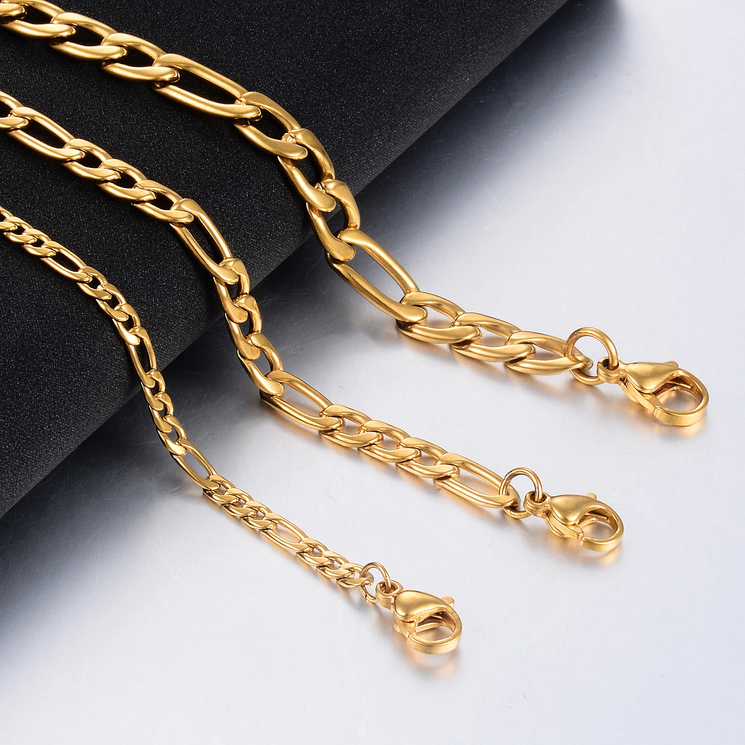 Stainless Steel Figaro Chain Jewelry Men and Women stainless steel necklace metal necklace sterling chain necklace