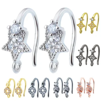 

Peixin new star moon hypoallergenic micro-set zircon earring hook for DIY ladies earring making accessories jewelry findings