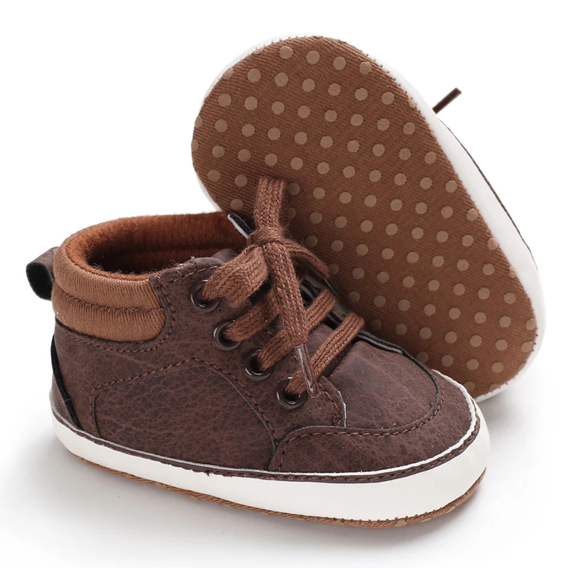 Sport Baby Boy Shoes Crib Toddler Infant Synthetic Soft Sole Anti-slip Leather Lace-up 0-18 Months Baby Shoes Boy Girl Shoes