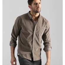 Осенняя Вельветовая Мужская Повседневная рубашка с длинным рукавом в стиле ретро, однотонная хлопковая зимняя брендовая рубашка с карманами, 3XL Camisa Hombre DS50941