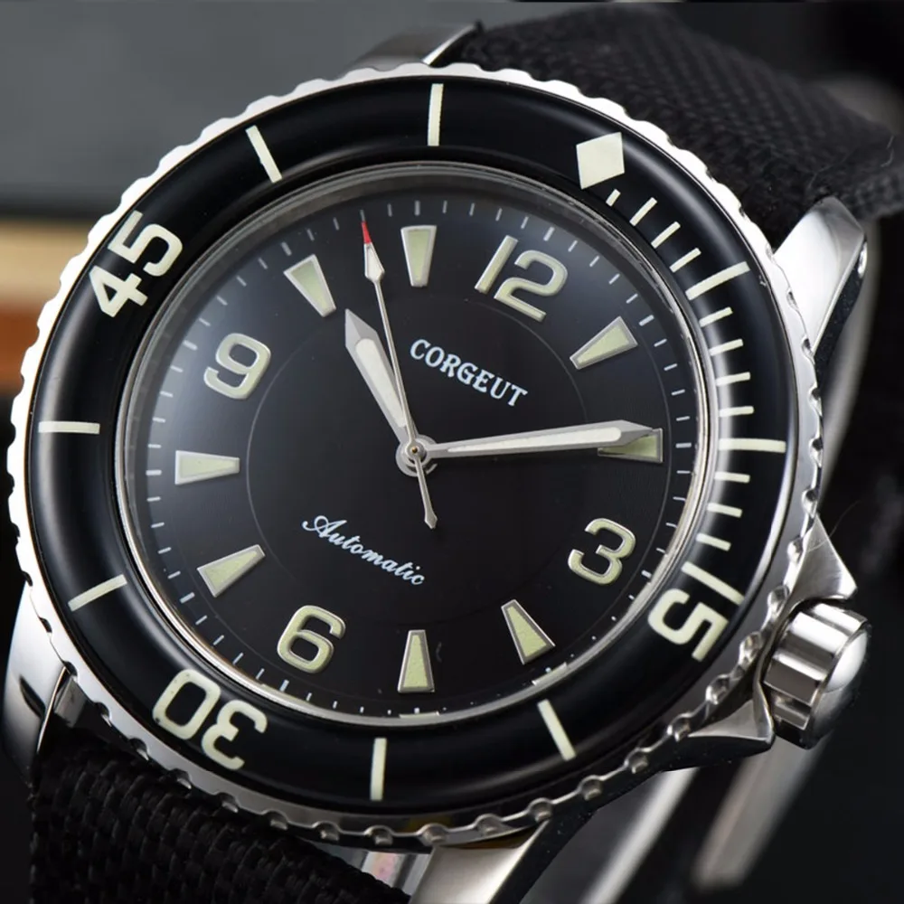 

sport design clock luxury top brand black dial leather mechanical Luminous Automatic Self-Wind Vintage mens watch8