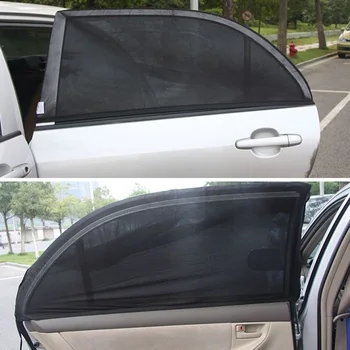 

2PCS Car Window Cover Sunshade Sun Shade Curtain UV Protection Shield Pair Visor Mesh Solar Mosquito Dust Protection Car-covers