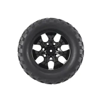 

4Pcs 130mm 7 Contour Dump Fetal Flower Off-road Wheel Rim and Tires for 1/10 Monster Truck Racing RC Car Accessories