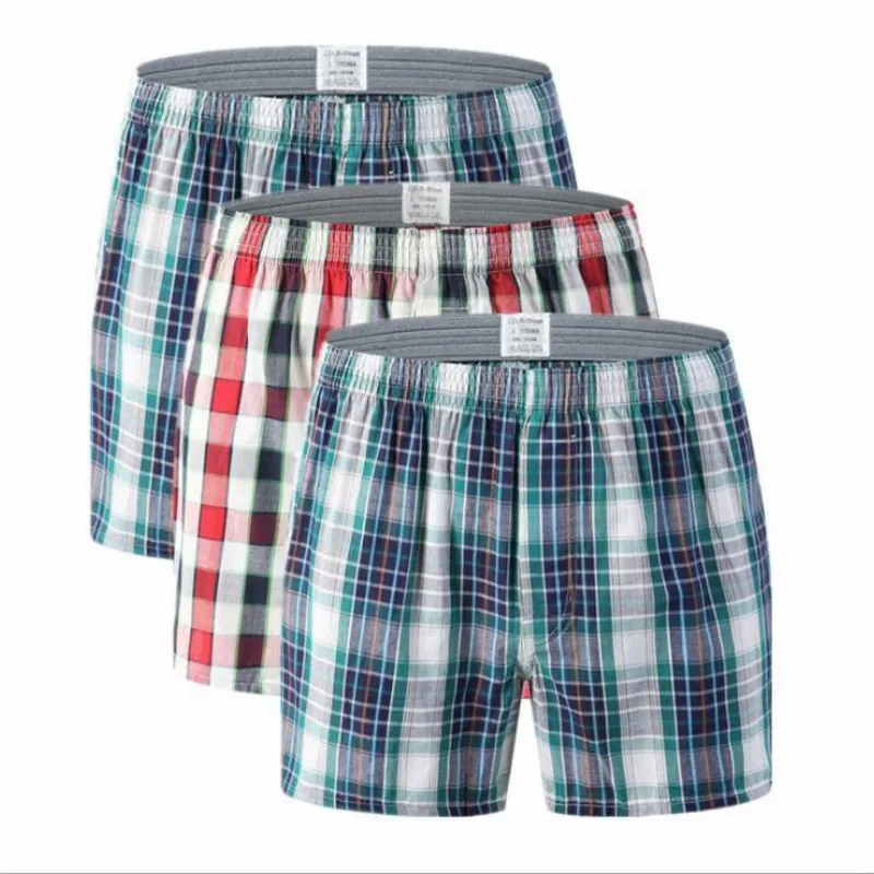 Men-s-Cotton-shorts-Plaid-mid-Waist-Underwear-plus-Size-pants-coton-men-boxer-homme-boxers