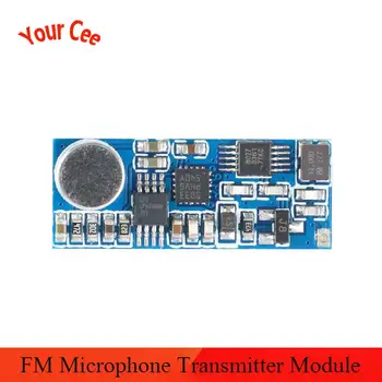 

Mini FM Wireless Microphone Transmitter Module Single Channel Board 3-5V 100mW Adjustable Sensitivity USB to TTL 80K 76-108MHz