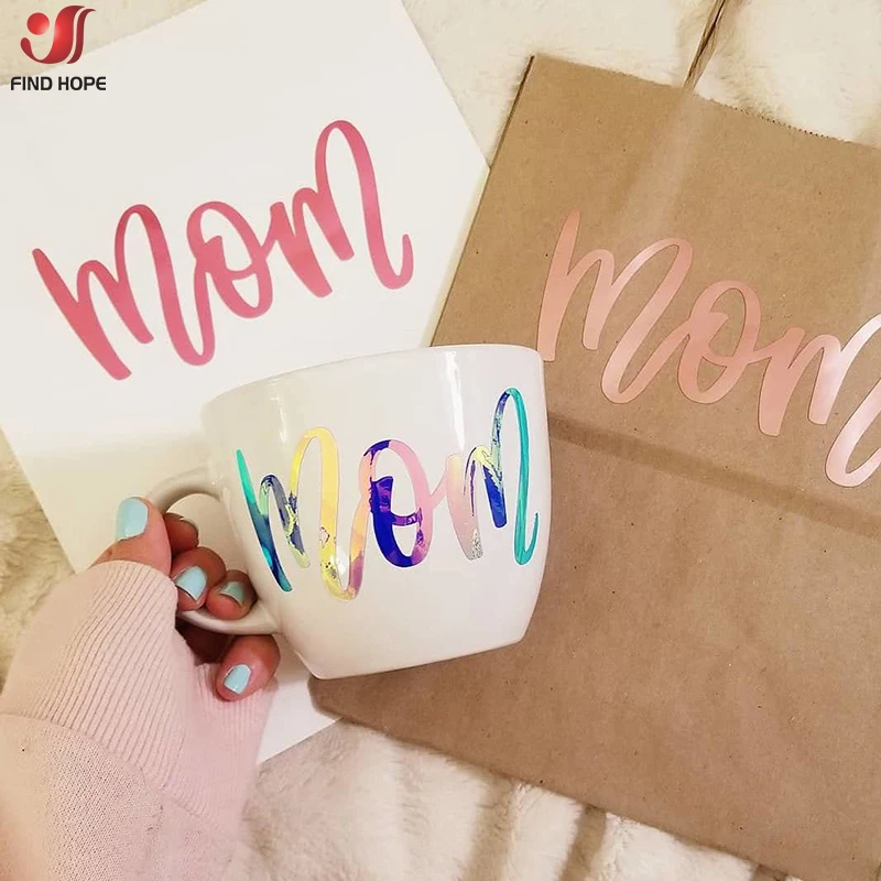 Lettering film Holographic Cutting Permanent Vinyl With Adhesive Vinyl for Craft Sign Plotter Cup/Wall Decor DIY 30*25cm/50cm