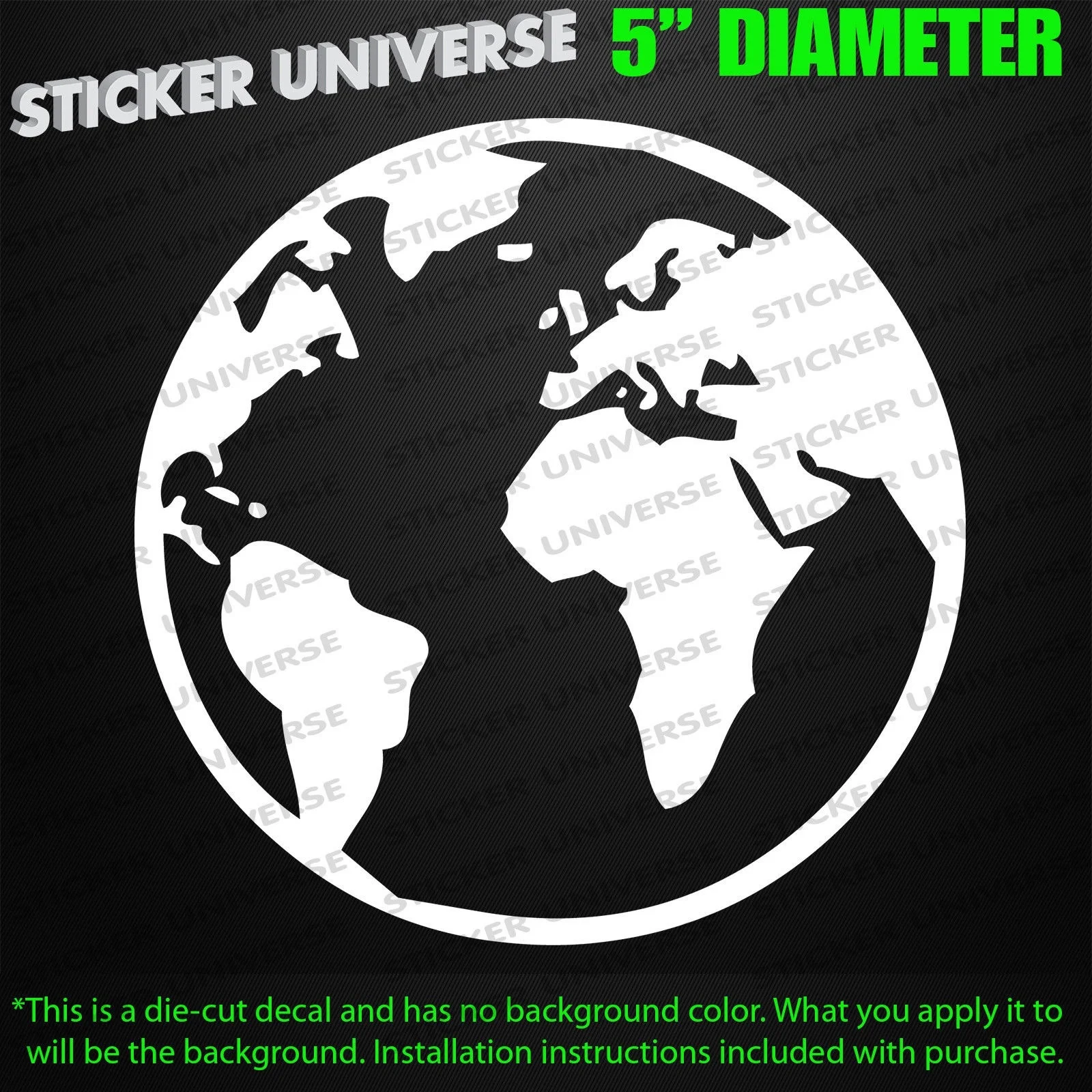 EARTH GLOBE Die Cut Decal Bumper Sticker 5&quotDia Globe Continent Planet sticker | Автомобили и мотоциклы