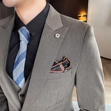 Oimgsuit masculino versão coreana dos padrinhos magros wedding formal wear negócios casual profissional pequeno terno jaqueta masculina