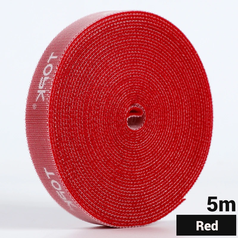 Red 5M TOPK Кабельный органайзер 5 м USB кабель управление мышь провода держатель наушники зажим для намотки Шнур HDMI кабель протектор для iPhone samsung - Цвет: Red 5M