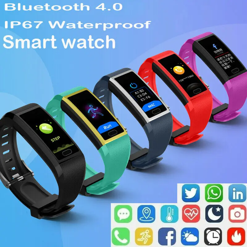 smart watch blood pressure heart rate monitor bracelet wristband for ios android