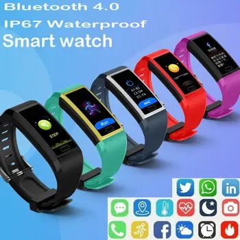 

118 Plus Color Screen Smart Watch Blood Pressure Heart Rate Monitor Bracelet Wristband For iOS Android