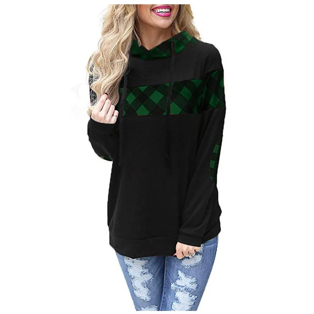 Women's Black Red Plaid Print Blouse New Arrival V-neck Loose female Long Casual Button Ladies Shirt Plus Size Tops
