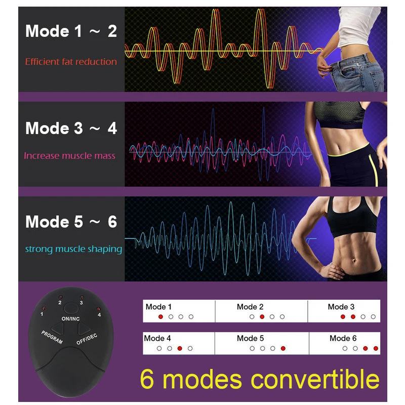 Abdominal Muscle Stimulator Hip Trainer Electric Massage Toner Body Slimming Exerciser Machine Workout Home Gym Fitness Equiment