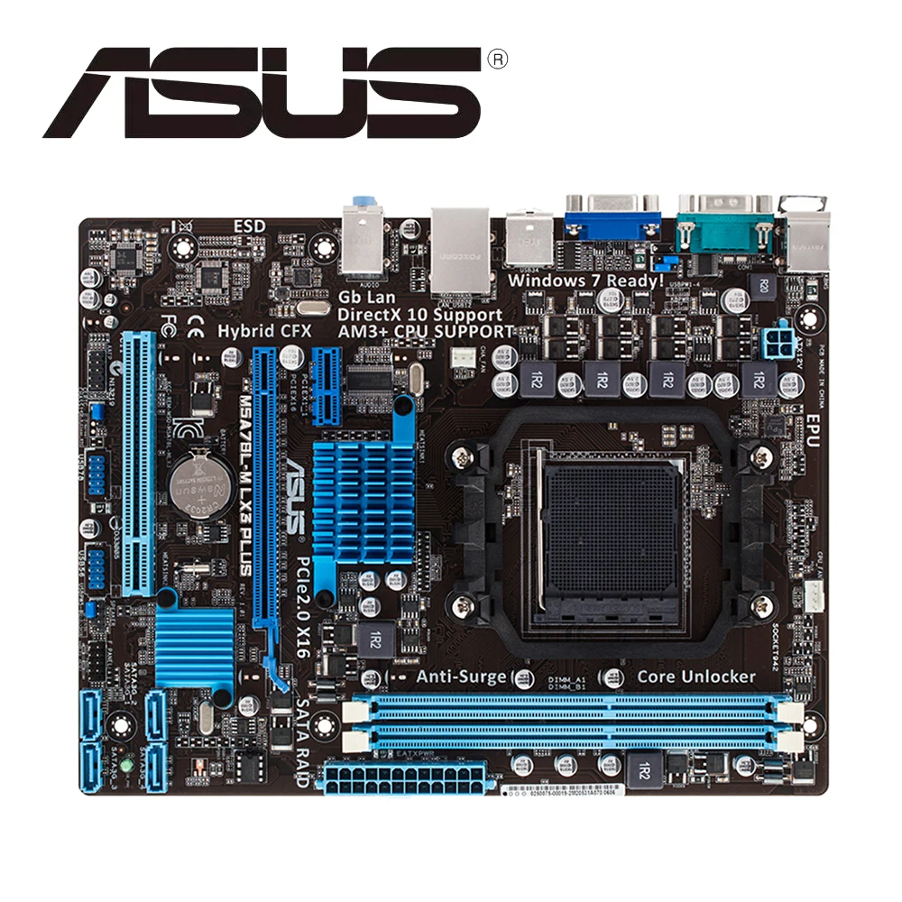 

ASUS M5A78L-M LX3 PLUS Desktop Motherboard 760G SB710 Chipset Socket AM3+ Dual Channel DDR3 Micro ATX Mainboard HD3000