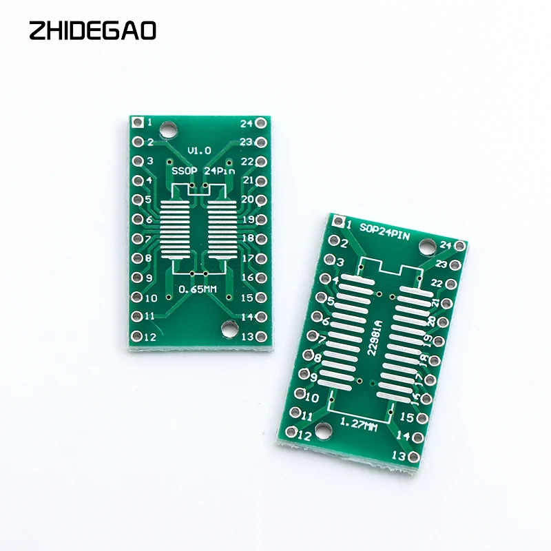 10pcs tssop24 ssop24 sop 24 sop24 to dip24 pcb transfer board dip pin board pitch ic adapter plate conversion board 0 65 1 27mm 10PCS TSSOP24 SSOP24 SOP-24 SOP24 to DIP24 Transfer Board DIP Pin Board Pitch Adapter