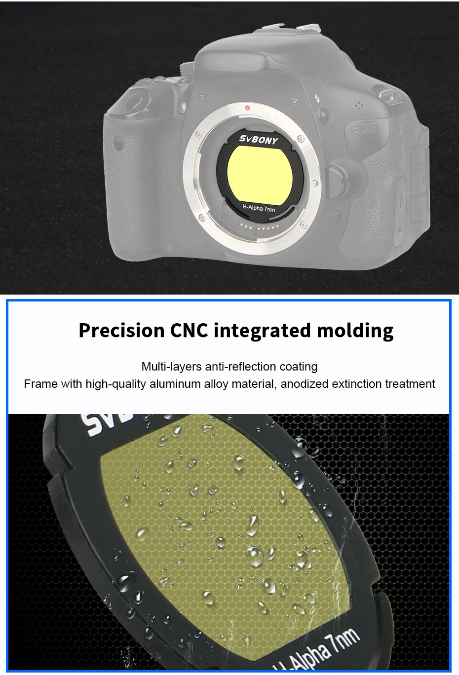 Filtro para Deepsky 7nm para Eos-c Svbony H-alpha Filtro Clipe Narrowband Astronomia Telescópio Monocular Fotográfico Ccd F9169d 6 SVBONY h-alpha filtro 7nm para EOS-C clipe