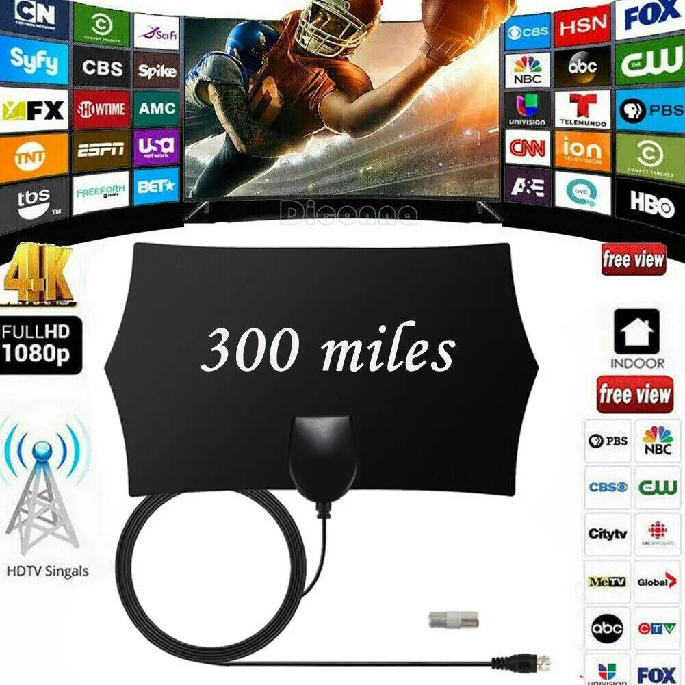 300 Миля Диапазон антенны ТВ цифровой HD Skywire антенна цифровой HD ТВ 1080p Крытый R20