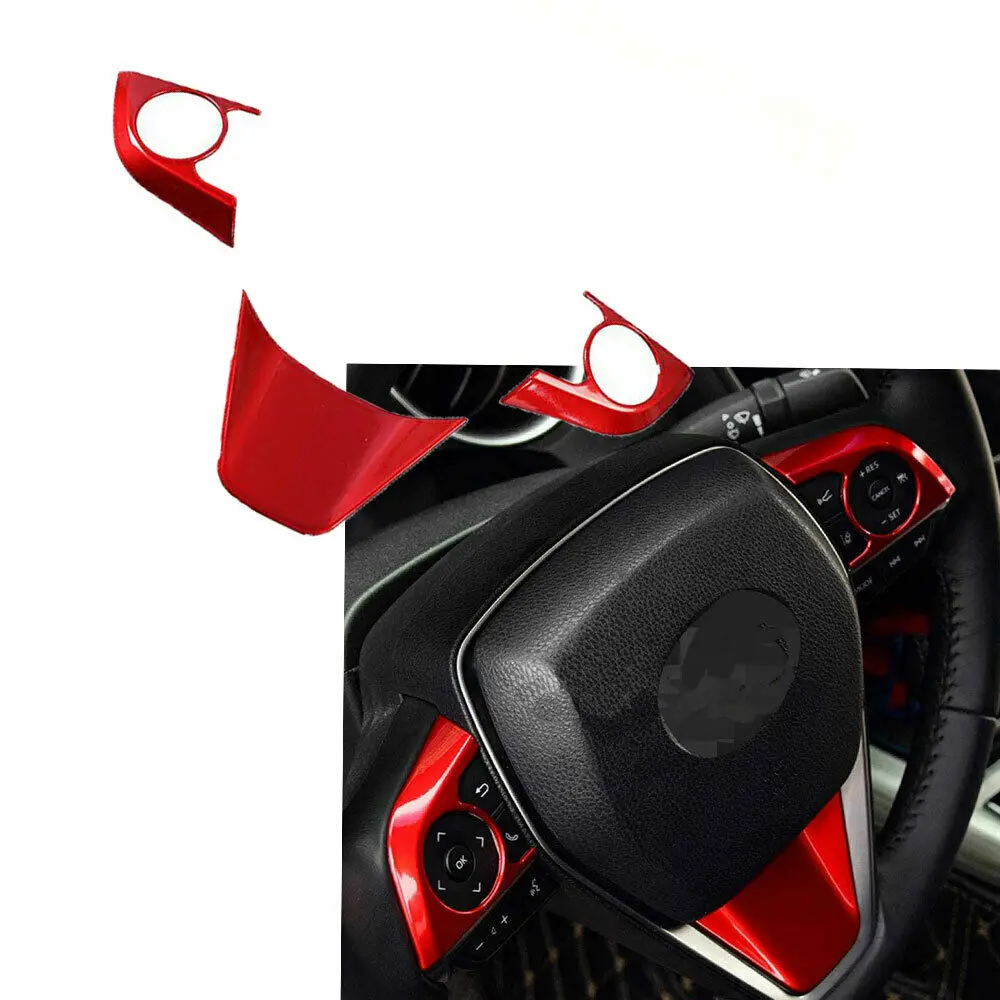 

Для Toyota Camry 2019 2020 2021 3 шт. красный спортивный стиль чехол на руль отделка