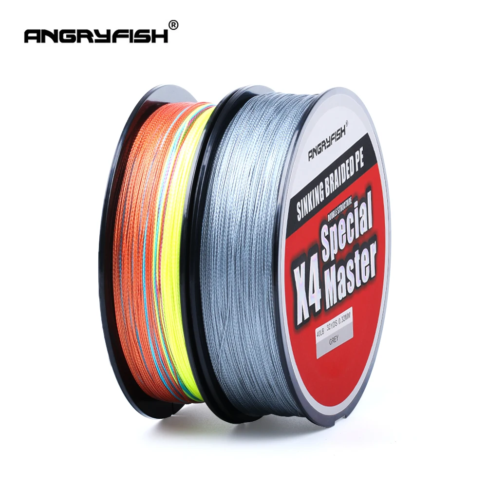 Angryfish X4 500M Master Series 4+1 Fast Sinking Braided Line Double Structre Smooth Strong tension Braided PE 12-80LB 5