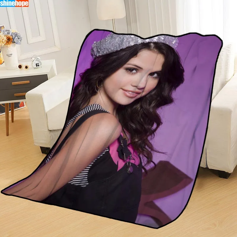 Пользовательские Selena Gomez Одеяла Пледы одеяло мягкое одеяло летнее одеяло аниме одеяло путешествия одеяло большой размер 145X200 см