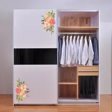 Y1537 Креативный стиль Цветочная лоза камерный горшок холодильник шкаф стеклянные наклейки прохладное украшение дома наклейки на стену