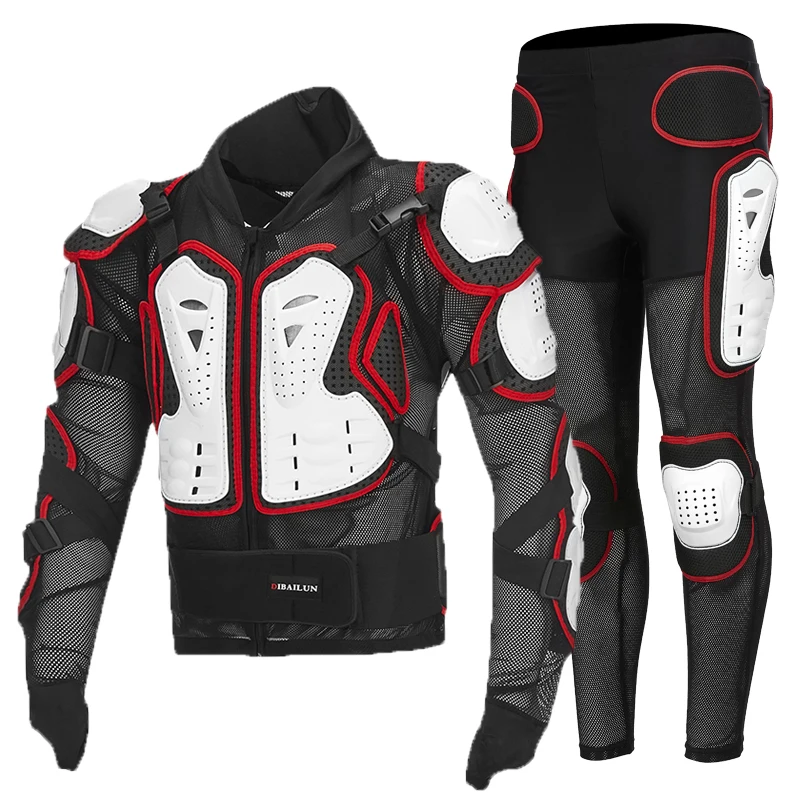 Gpcross Motorcycle Reflective Armor Jackets& Pants Motorbike Full Body Armour Protective Gear Moto Racing Clothing Jackets