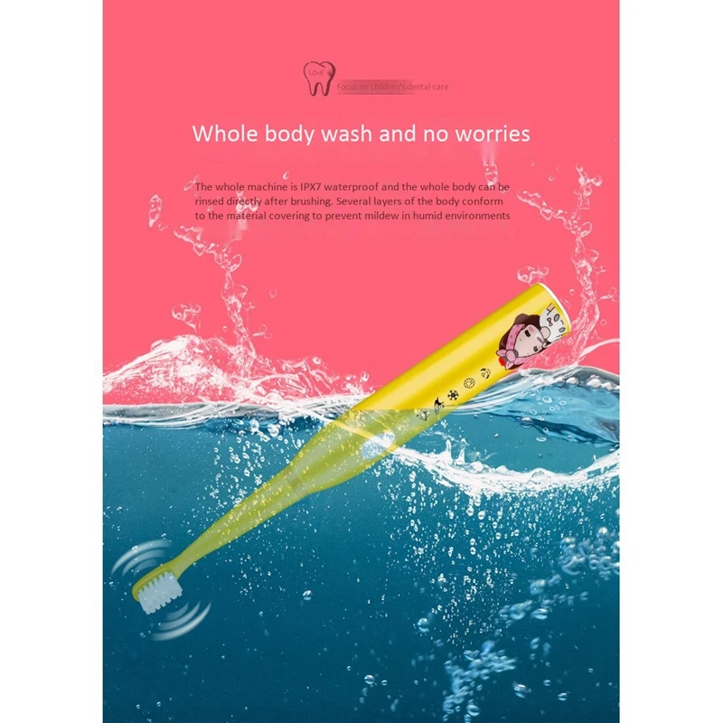 5 Modes Children Electric Usb Charger Cartoon Pattern Kids Waterproof ToothBrush With 4 Replacement Heads 5 Modes Children Electric Usb Charger Cartoon Pattern Kids Waterproof ToothBrush With 4 Replacement Heads
