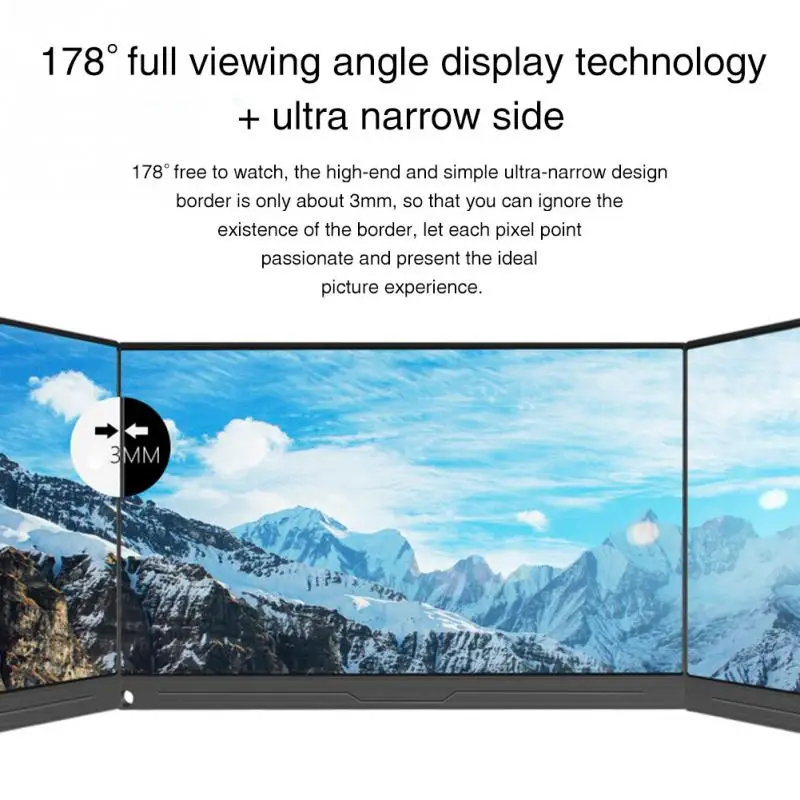 13,3 дюймов 1080p экран дисплей Тип C Компьютерные аксессуары ультра тонкий портативный монитор расширение HD с динамиком Многофункциональный