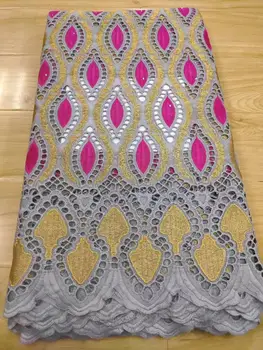 

Swiss lace fabric 2020 latest 100%cotton nigerian embroidery african cotton fabrics Swiss voile lace in switzerland 5yards