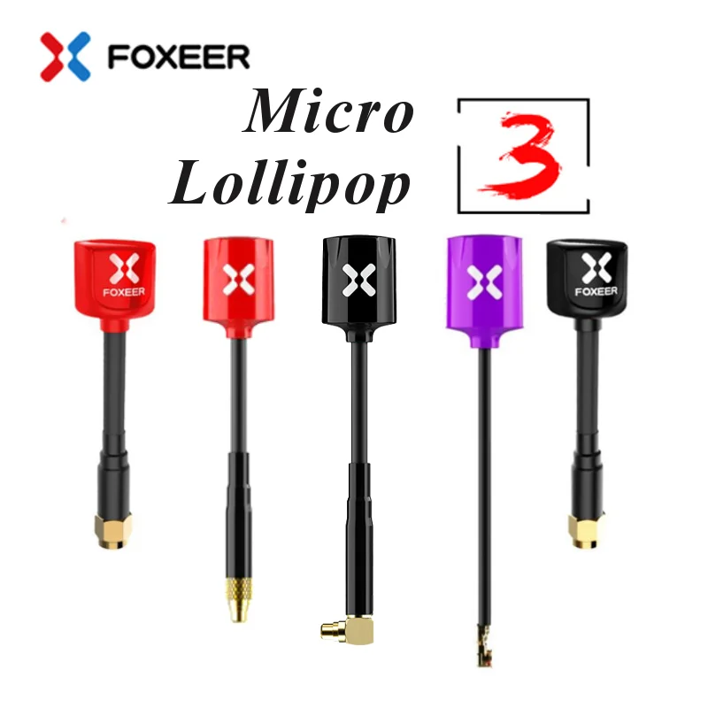 Антенна Foxeer Lollipop 3 Micro Omni 5 8G 2.5dBi RHCP MMCX прямоугольная прямая UFL Super Mini для