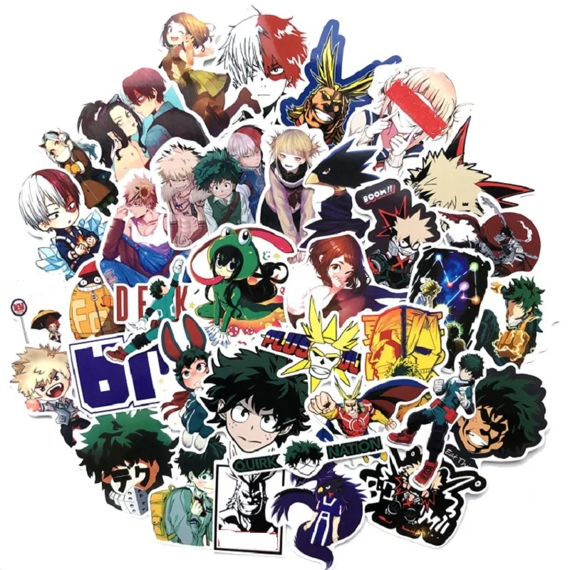 

73pcs/set Cartoon Anime My Hero Academia Figure Waterproof Stickers Suitcase Guitar Computer Skateboard Decorative Sticker Gifts