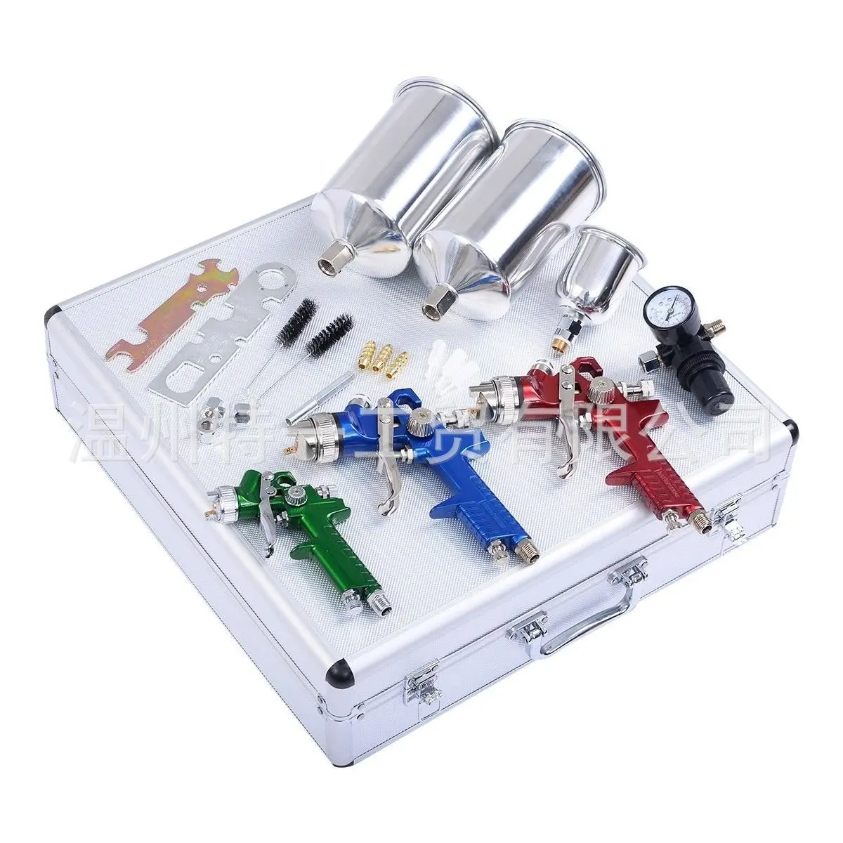 

Environmentally Friendly Spray Gun H827 Paint Spray Gun Aluminum Case Set with Pressure Gage 1000 Ml Spray Gun