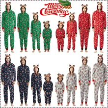 Family Matching Outfits Suit Snowman Deer Printed Christmas Family Pajamas Set Christmas Clothes Parent-child Home Sleepwear