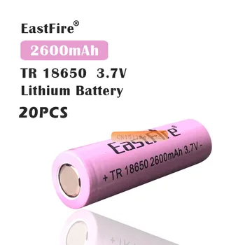 

20 x Liion Rechargeable Batteries ICR18650 2600mAh 18650 Batteria Button Top No Protection Lithium Battery