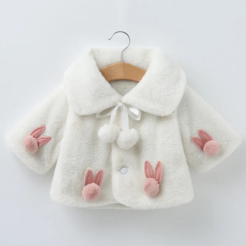

Girl'S Coat 2019 New Style Korean-style GIRL'S Brushed And Thick Rabbit Wool Sweater Baby Girls Fashionable Cloak Mantle