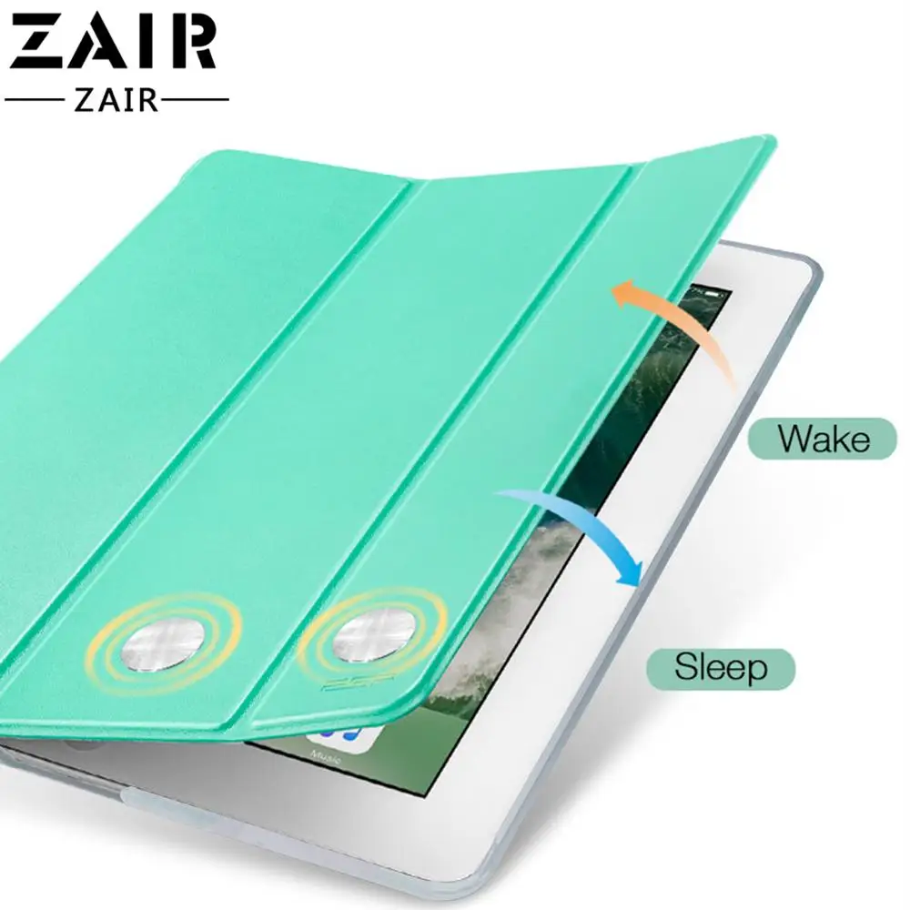 

Tablet flip case for Apple ipad Air 2 9.7" cover Smart Sleep wake funda Trifold Stand skin capa solid card for Air2 A1566 A1567
