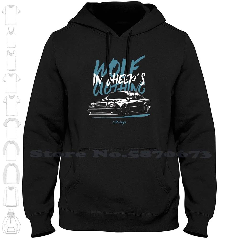 Lupo In Sheeps Abbigliamento. E500 W124 Streetwear Sport Felpa Con Cappuccio Felpa Auto Automotive Automobile Stance Sportcar Japan Drift